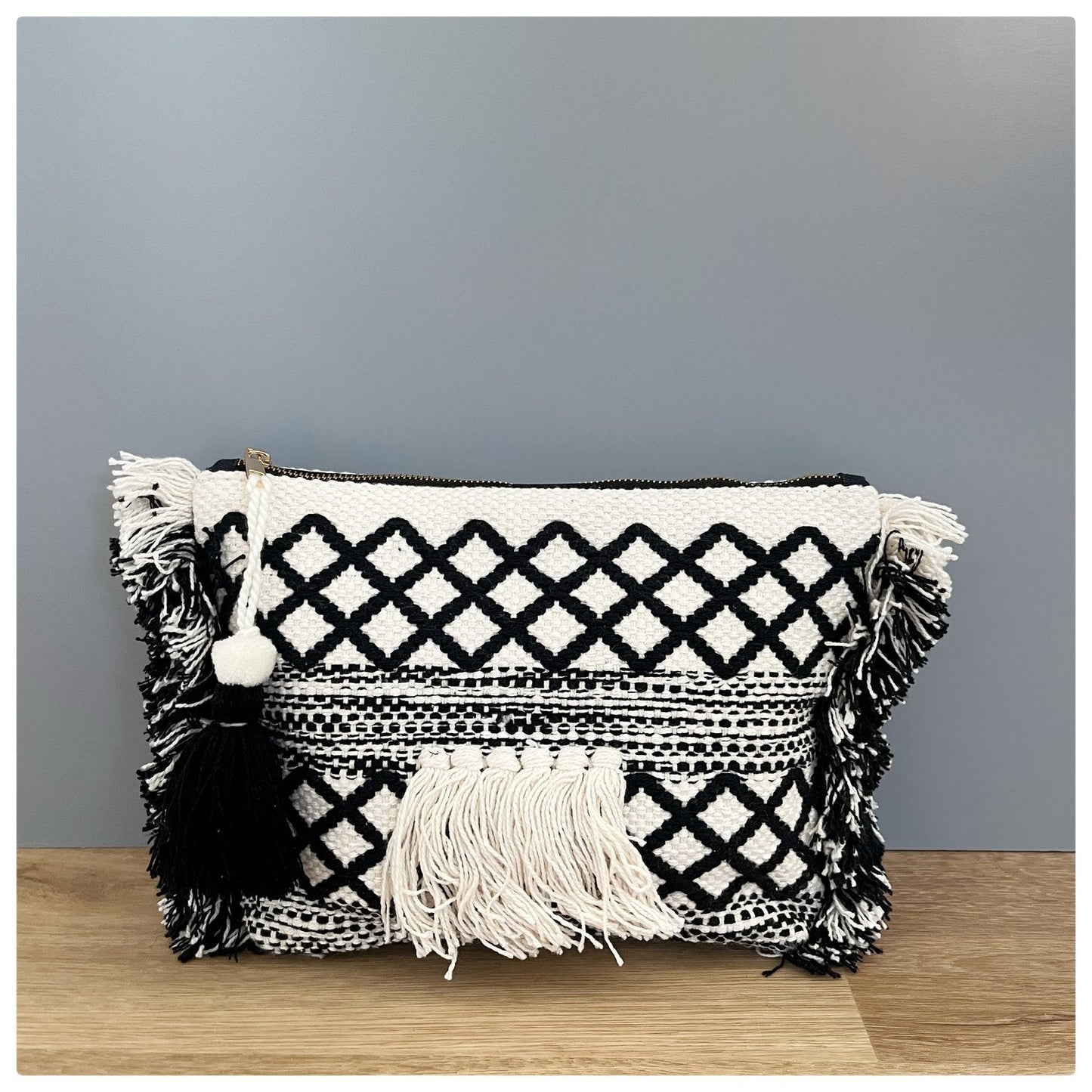 Checkered Fringe Bag