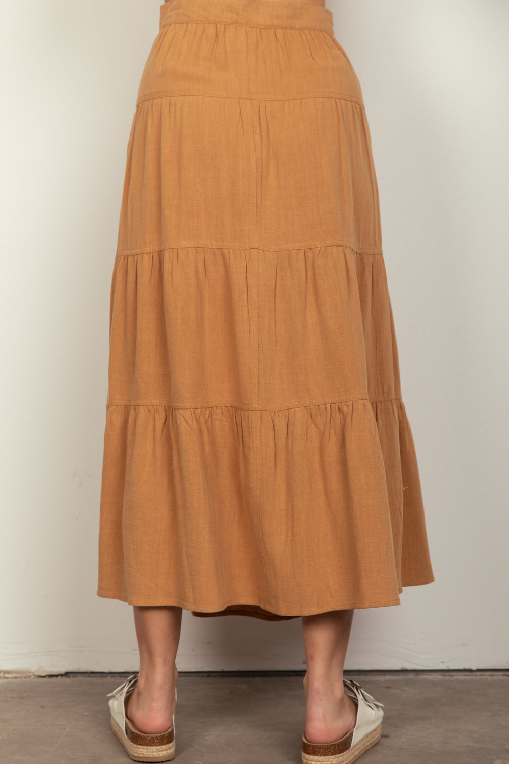 Camel Linen Skirt