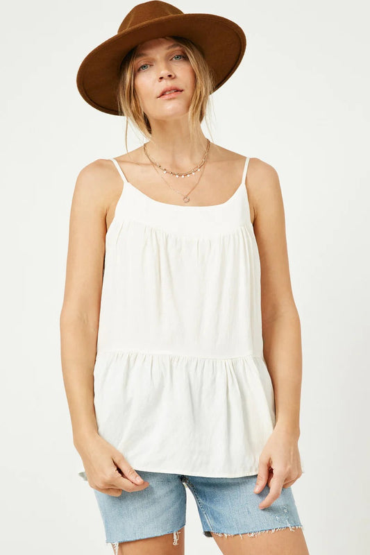 White Tiered Cami Top