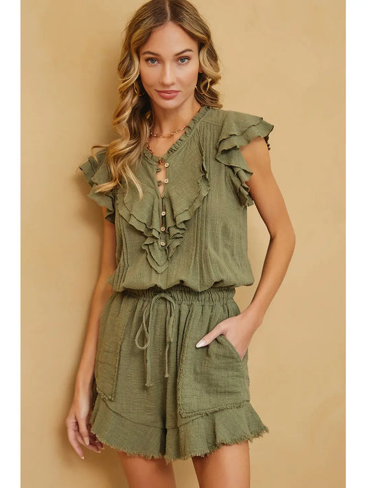 Casual Ruffle Romper